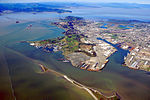 Richmond California aerial view with bridge